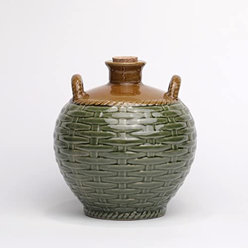 Vintage-Flachmann aus Keramik im chinesischen Stil, Weinglas, Weinflasche, große Schnapsflasche, Tischbedarf, Heimdekoration/B 3 Catties (Color : B 3 Catties) von PacuM