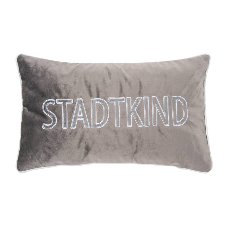 Pad Home Design Kissenhülle 30 x 50 cm STADTKIND ca. 30x50 cm in blue-grey von Pad Home Design