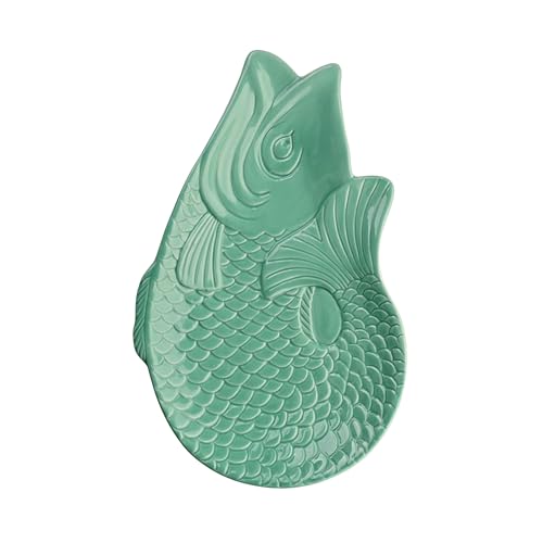 Monsieur Carafon Dekoteller Fisch, Keramik Größe M - 25,3 x 3 x 16 cm, Farbe (mint cream) von Pad