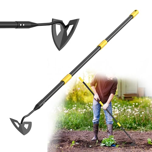 PadPure Gartenhacke Langgriff Gartenwerkzeug zum Jäten Einstellbare Länge 140 cm Hofhacke zum Pflanzen von PadPure