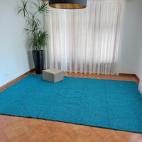 Extra Großer Türkis Teppich 7x10/Wohnzimmer Waschbar Aus Baumwolle Boho von PadaWorks