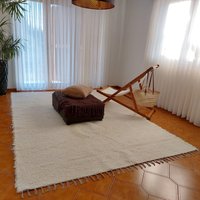 Großer Cremefarbener Teppich/Boho Aus Baumwolle Für Wohnzimmer Fürs Schlafzimmer von PadaWorks