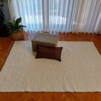 Großer Cremefarbener Teppich 120x180cm/Teppichteppich Baumwollteppich Weicher Für Wohnzimmer Flächenteppich Flurteppich Eingangsteppich Schlafzimmer von PadaWorks