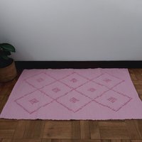 Kleiner Pinker Teppich/Badteppich Bettdecke Türmatte Küchenteppich Handgemachter Boho Kinderzimmer von PadaWorks