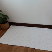 Kleiner Weißer Teppich/Wollteppich Im Bad Kinderzimmer Handgewebter Badezimmer Türvorleger Küchenteppich Duschmatte von PadaWorks