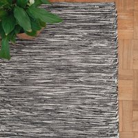 Langer Läufer Teppich Schwarz Grau 250cm/Läuferteppich Handgemachter Küchenteppich Waschbarer Wäscheteppich Rustikaler von PadaWorks