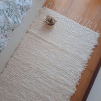 Mittelgroßer Creme Teppich/Für Schlafzimmer Teppichteppich Badezimmer Boho Baumwollteppich Kinderteppich von PadaWorks