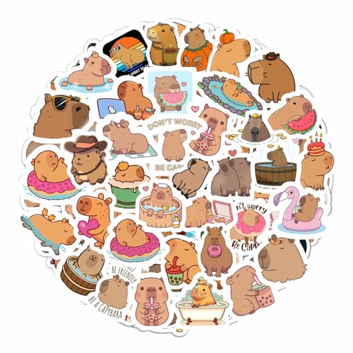 Capybara Stickers | Set of Stickers | Waterproof Stickers for Water Bottles and Laptops | Cool and Cute Animal Stickers | Durable Aesthetic Stickers Capybara Stickers | Set of Stickers | Waterproof Stickers for Water Bottles and Laptops | Cool and Cute Animal Stickers | Durable Aesthetic Stickers von Padabayka