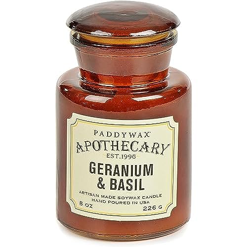 Paddywax Apothecary Collection, Jar Kerze, Meersalz/Salbei, 237 ml, Geranium/Basil, 227 g von Paddywax