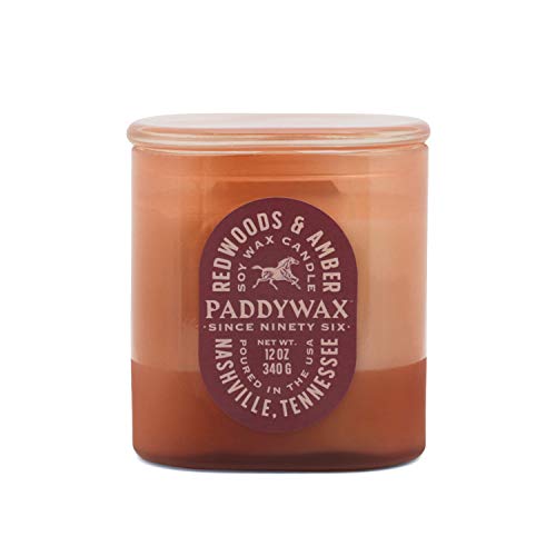 Kerze aus Glas, 12 oz/340 g, Rostrosa – Redwoods und Amber von Paddywax