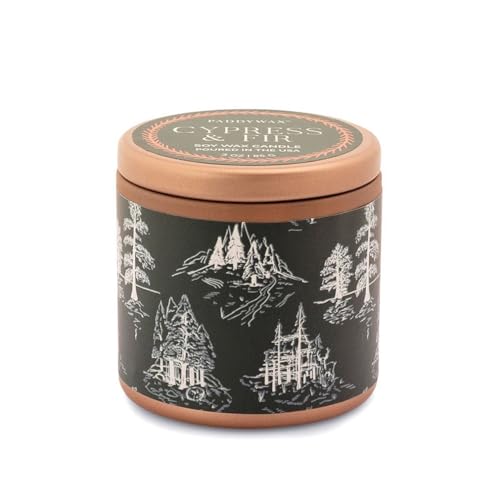 Paddywax Holiday Candles Cypress & Fir Collection Kleine Reisedose Duftkerze, 85 g, Weiß von Paddywax