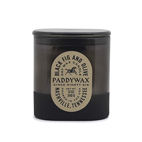 Paddywax Scented Candles Vista Collection Duftkerze im Vintage-Stil, aus Milchglas, 340 g, schwarze Feige und Olivgrün von Paddywax