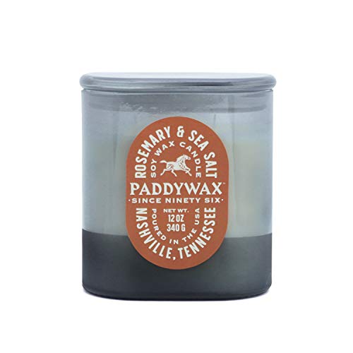 Paddywax Scented Candles Vista Collection Duftkerze im Vintage-Stil, in Milchglas, 340 g, Rosmarin und Meersalz von Paddywax