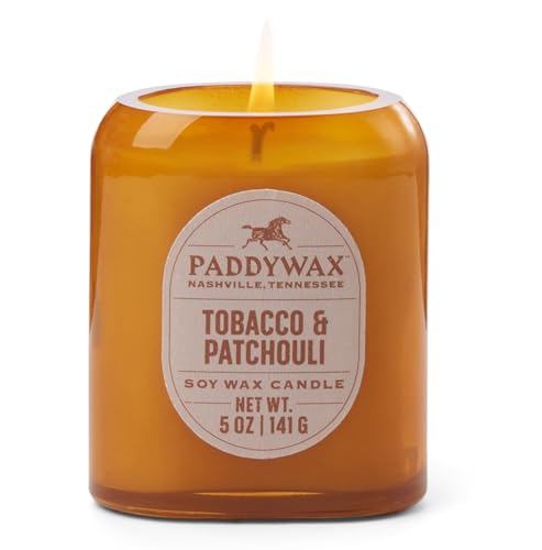 Paddywax Scented Candles Vista Collection Vintage Style Artisan-Kerze in Milchglas, 142 g, Tabak und Patschuli von Paddywax