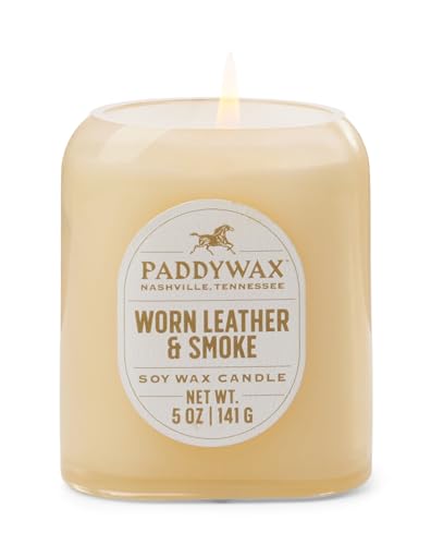 Vista Glaskerze 5 oz/340 g Tan - Used Leather & Smoke von Paddywax