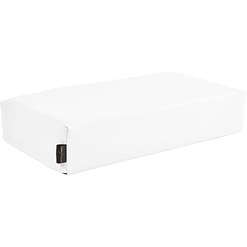 Pader Medi Tech Orthopädisches Entlastungskissen, Positurkissen 50x25x10 cm I Bandscheibenkissen, Stufenkissen, Lagerungskissen für Beine mit festem Schaumkern (01 Weiß) von pader medi.tech