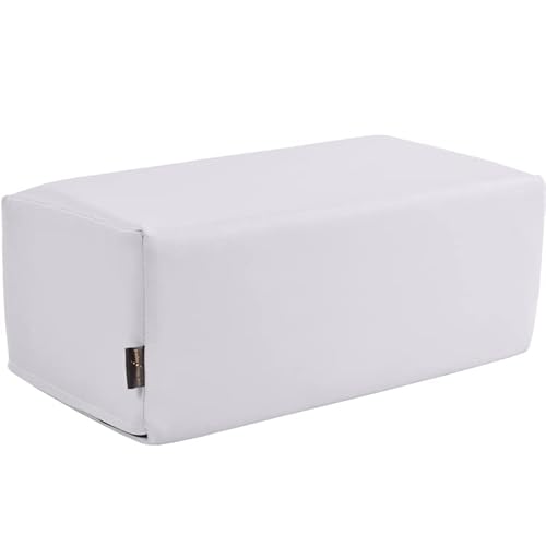Pader Medi Tech Orthopädisches Entlastungskissen, Positurkissen 50x25x20cm I Bandscheibenkissen, Stufenkissen, Lagerungskissen für Beine mit festem Schaumkern (01 Weiß) von pader medi.tech
