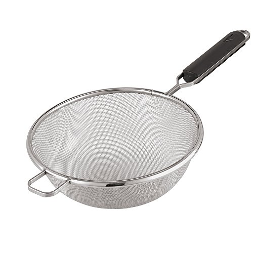 Paderno Paderno Maschensieb, Nudelsieb mit Anti-Brand-Griff, Ideal zum Abtropfen und Sieben, Edelstahlgewebe, Durchmesser 18 cm, Silber Paderno Paderno Maschensieb, Nudelsieb mit Anti-Brand-Griff, Ideal zum Abtropfen und Sieben, Edelstahlgewebe, Durchmesser 18 cm, Silber von PADERNO