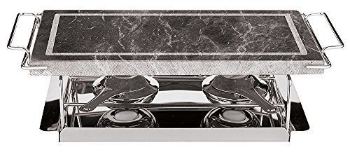 Paderno World Cuisine Steingrill-Set, 22,9 cm Double Burner 17-Inch silber von Paderno World Cuisine