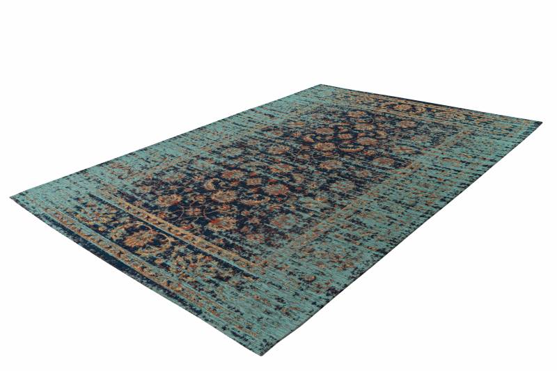 Teppich Charme 225 Multi / Blau 80cm x 150cm | Vintage-Stil | Flachflor von Padiro