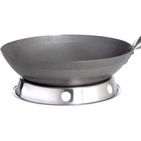 Paella World Original chinesischer Wok mit Holzgriff, Ø 30 cm und Edelstahl-Wokring von PaellaWorld International