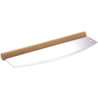 Paella World Pizzaschneider-Wiegemesser Edelstahl 35x2,5x12 cm von PaellaWorld International