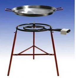 Paella Grillset "Huelva" mit 2-flammigem, 45cm Gasbrenner 2-Ring (15,7 KW), 65cm Pfanne, verstärkte Füsse, incl. Schlauch und Druckminderer von Paelleras EL CID