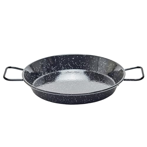 La ideal Paella Pfanne Stahl emailliert, schwarz, 20 cm, 1 Stück von Garcima