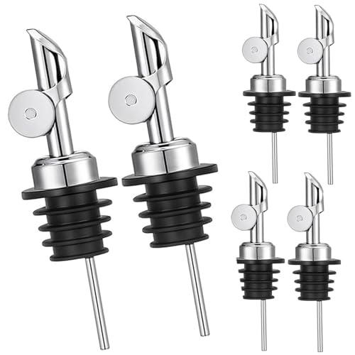 Pafusen 6 Olivenöl Ausgießer, Klappe Ausgießer und Hält Ihr Olivenöl Frisch, Ausgießer - Verhindert Auslaufen und Verschwendung (Edelstahl, Silber) von Pafusen
