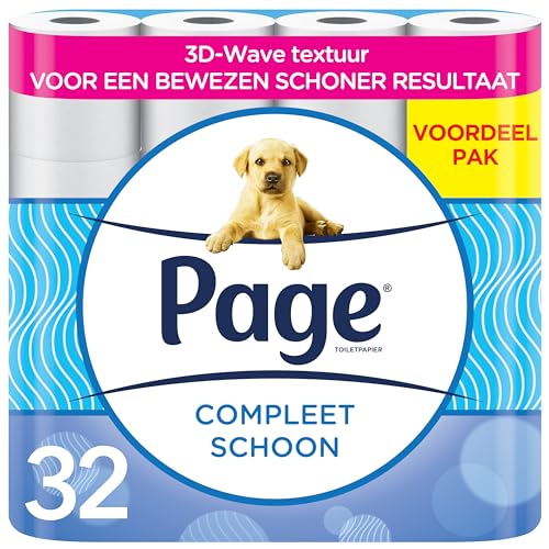 Page® Toilettenpapier - Komplett Sauberes Toilettenpapier - 32 Rollen, Toilettenpapier mit einer einzigartigen 3D Wave™ Textur von Page