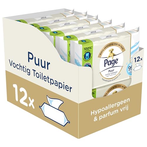 Page Feuchtes Toilettenpapier - Rein - 456 Stück - 12 x 38 Stück - Vorteilspack von Page