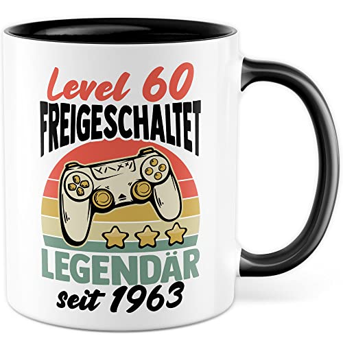 60. Geburtstag Tasse Gamer Geschenk Sechzig Jahre Kaffeetasse Geschenkidee Zocker Kaffeebecher Jahrgang 1963 Teetasse von Pagma Druck