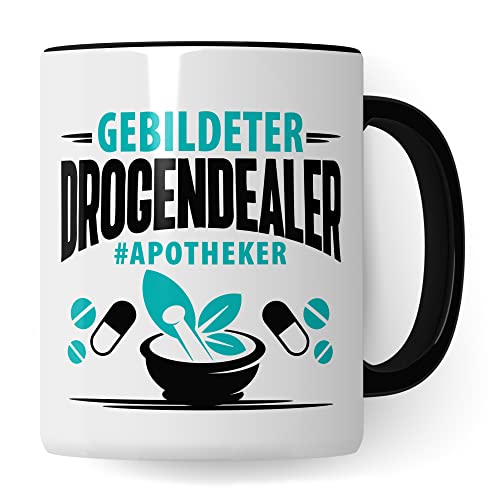 Apotheker Tasse Kaffeetasse lustig gebildeter Drogendealer Apotheke Kaffee-Becher r Humor Pharmazie Pharmazeut Geschenk Geschenkidee Kollege Witz Meme Lexikon Pharma (Männlich) von Pagma Druck