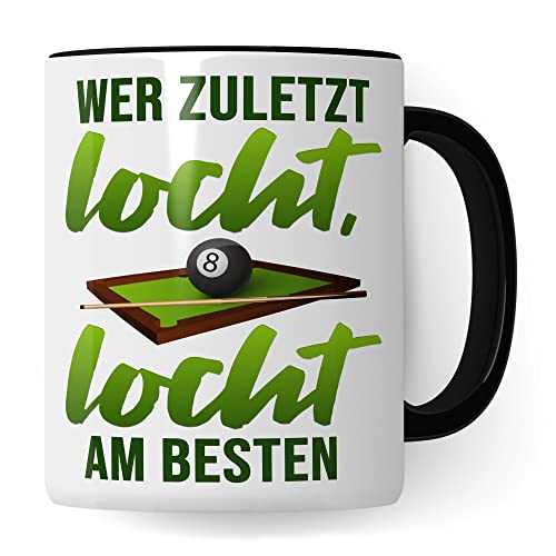 Billardspiel Tasse Geschenkidee Billard Kaffeetasse Humor Witz Geschenk für Billardspieler Kaffeebecher Pool Becher (Weiß & Schwarz) von Pagma Druck