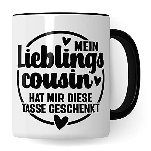 Cousin Tasse Geschenk, Mein Lieblingscousin hat mir diese Tasse geschenkt Kaffee-Becher Geschenkidee Kaffeetasse mit Spruch lustig Teetasse mit Motiv für Cousins Familie (Cousin) von Pagma Druck