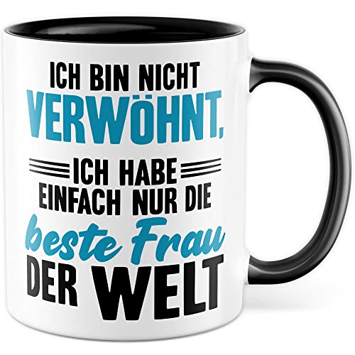 Ehemann Tasse mit Spruch Freund Mann Geschenkidee Verwöhnt Kaffeetasse Ehefrau Geschenk für Liebsten Valentinstag Kaffeebecher Ehe Becher von Pagma Druck