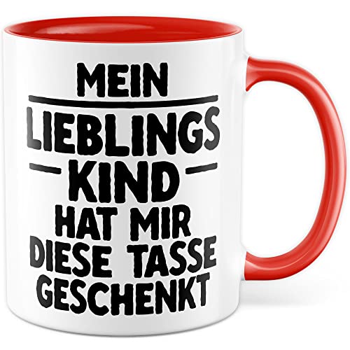 Eltern Tasse mit Spruch lustig Lieblingskind Geschenkidee Weihnachten Geburtstag Geschwister Kaffeetasse Geschenk für Mama Papa Kaffeebecher Sohn Tochter Witz Muttertag Vatertag Becher von Pagma Druck