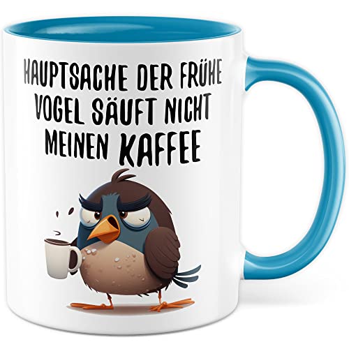 Frühaufsteher Tasse Kollegen Geschenk lustig Vogel Kaffeetasse Humor Geschenkidee Kaffee Kaffeebecher Morgen Teetasse von Pagma Druck