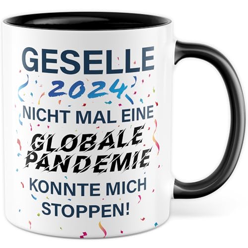 Gesellenprüfung bestanden Tasse Geselle 2024 Gesellenprüfung Geschenk Spruch Handwerker Ausbildung bestanden Kaffee-Becher Geschenkidee Kaffeetasse Beruf Teetasse Handwerksgeselle Becher von Pagma Druck