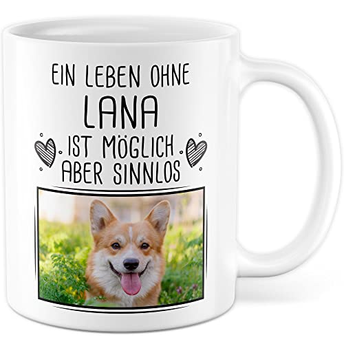 Haustier Tasse personalisiert mit Bild und Name custom Kaffeetasse Hund Katze Geschenk anpassbar Tierhalter personalisierbar Tier Kaffee-Becher Tierfreund Geschenkidee (Weiß) von Pagma Druck