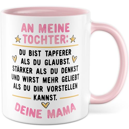 Mama Tochter Tasse Geschenk Kaffeetasse Mutter Geschenkidee Motivations-Spruch Kaffee-Becher Inspiration Geburtstag Weihnachten Kind Mädchen von Pagma Druck