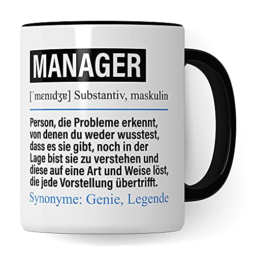 Manager Tasse lustig, Manager Geschenk Beruf, Spruch Management Geschenkidee, Kaffeetasse Beruf Kaffeebecher Teetasse Becher von Pagma Druck