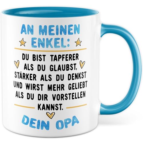 Opa Enkel Tasse Geschenk Kaffeetasse Großvater Geschenkidee Motivations-Spruch Kaffee-Becher Inspiration Geburtstag Weihnachten Enkelkind Enkelsohn Opi von Pagma Druck