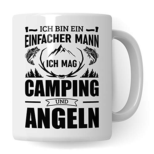 Pagma Druck Camping & Angel Tasse, Camper Angler Geschenke, Angeln Becher Fischen Fisch Campingurlaub Kaffeebecher, Kaffeetasse Geschenke für Fischer, Kaffeebecher Campingbus Spruch Geschenkidee von Pagma Druck