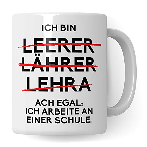 Pagma Druck Lehrer Tasse, Geschenk für Lehrer, Lehrerin Kaffeetasse Geschenkidee, Lehrer Geschenk Abschluss Abschied, Kaffeebecher Lehrerin Schule Unterricht Grundschule Gymnasium Realschule Witz von Pagma Druck