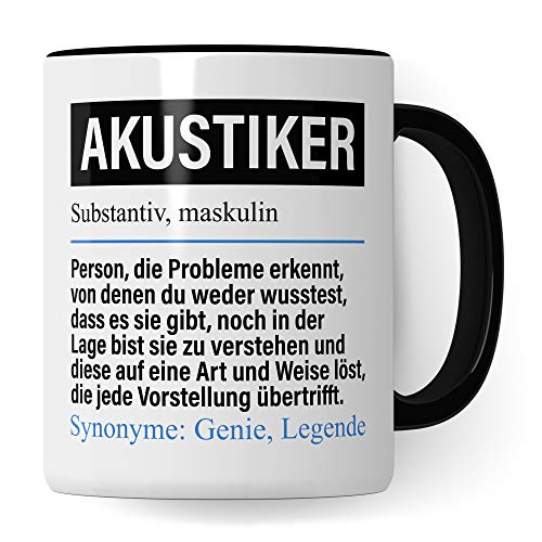 Pagma Druck Tasse Akustiker lustig, Akustiker Geschenk, Spruch Hörakustiker Geschenkidee, Kaffeetasse Akustik Kaffeebecher Teetasse Hörgeräteakustiker Becher von Pagma Druck