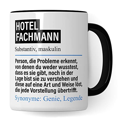 Pagma Druck Tasse Hotelfachmann lustig, Hotelfachmann Geschenk, Spruch Hotel Kaffeebecher Geschenkidee, Kaffeetasse Beruf Ausbildung Fachmann Teetasse Becher von Pagma Druck