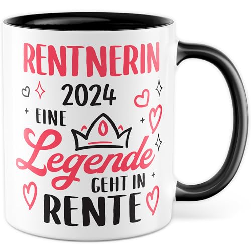 Rentnerin Tasse Geschenk zur Rente 2024 Frauen Mama Oma Kollegin Abschiedsgeschenk Ruhestand Geschenkidee Kaffee-Becher von Pagma Druck