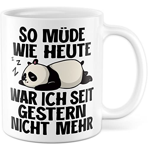 Schlaf Tasse Schlafrythmus Geschenkidee Humor Kaffeetasse mit lustigen Spruch Geschenk für Langschläfer Kaffeebecher Müde Becher (Weiß) von Pagma Druck