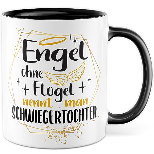 Schwiegertochter Geschenk Tasse, Engel ohne Flügel nennt man Schwiegertochter Geschenkidee Kaffeetasse mit süßem Spruch Kaffee-Becher Schwiegermutter Schwiegervater Geburtstag Weihnachten von Pagma Druck